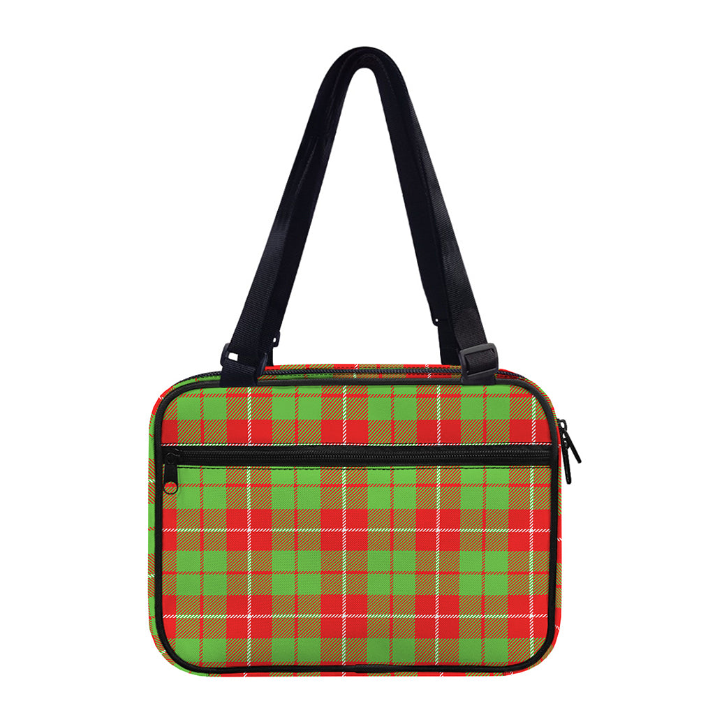 Xmas Plaid Pattern Print Double Strap Bible Bag