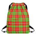 Xmas Plaid Pattern Print Drawstring Backpack