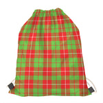 Xmas Plaid Pattern Print Drawstring Bag