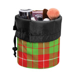 Xmas Plaid Pattern Print Drawstring Makeup Bag
