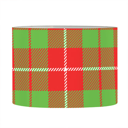 Xmas Plaid Pattern Print Drum Lamp Shade