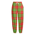 Xmas Plaid Pattern Print Fleece Lined Knit Pants