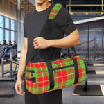 Xmas Plaid Pattern Print Gym Bag