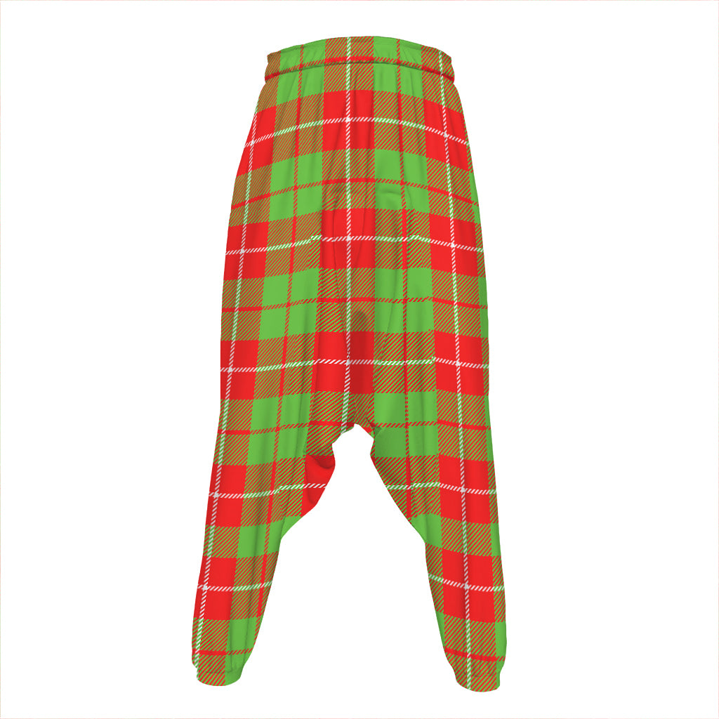 Xmas Plaid Pattern Print Hammer Pants