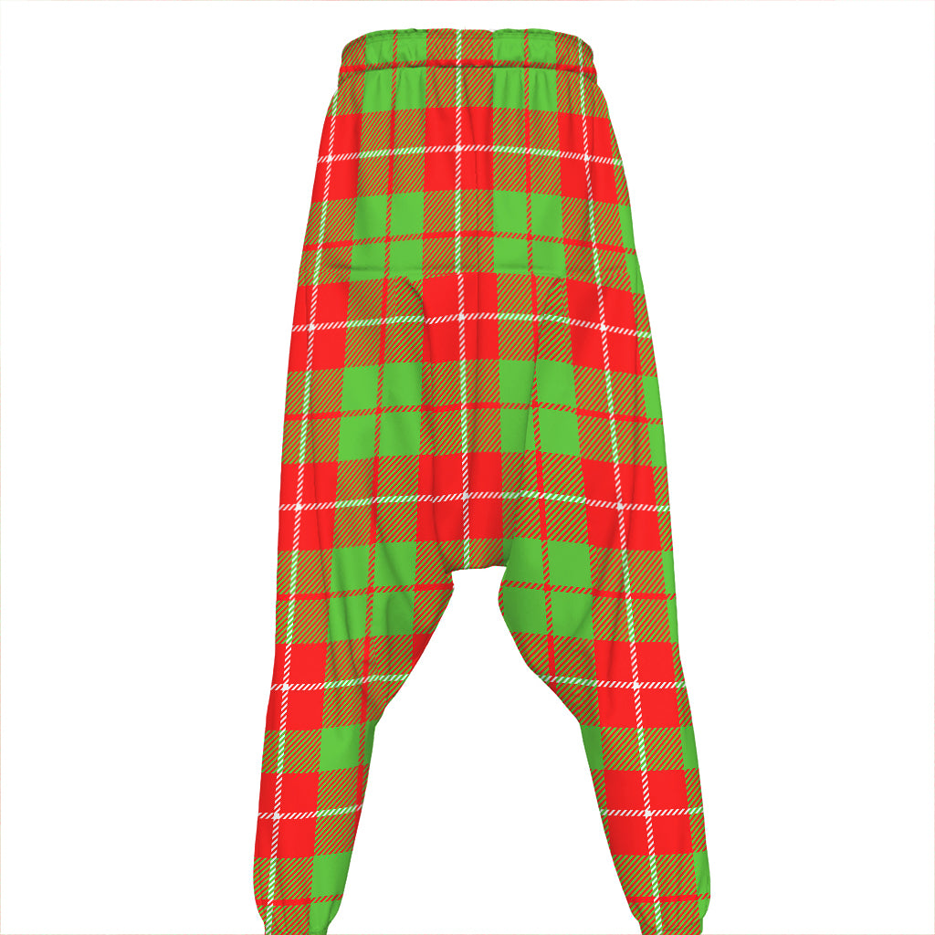 Xmas Plaid Pattern Print Hammer Pants