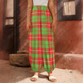 Xmas Plaid Pattern Print Harem Pants