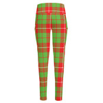 Xmas Plaid Pattern Print High-Waisted Pocket Leggings