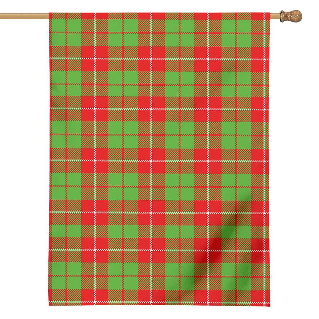 Xmas Plaid Pattern Print House Flag