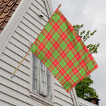 Xmas Plaid Pattern Print House Flag