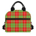 Xmas Plaid Pattern Print Insulated Lunch Bag