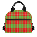 Xmas Plaid Pattern Print Insulated Lunch Bag