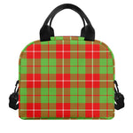 Xmas Plaid Pattern Print Insulated Lunch Bag