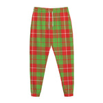 Xmas Plaid Pattern Print Jogger Pants