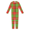 Xmas Plaid Pattern Print Jumpsuit