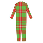 Xmas Plaid Pattern Print Jumpsuit