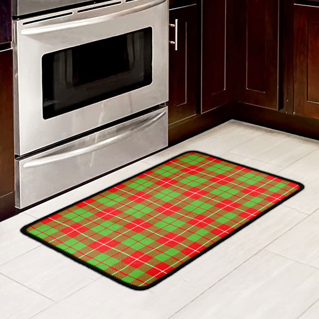 Xmas Plaid Pattern Print Kitchen Mat