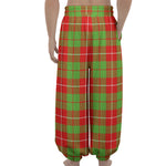 Xmas Plaid Pattern Print Lantern Pants
