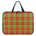 Xmas Plaid Pattern Print Laptop Sleeve With Handle