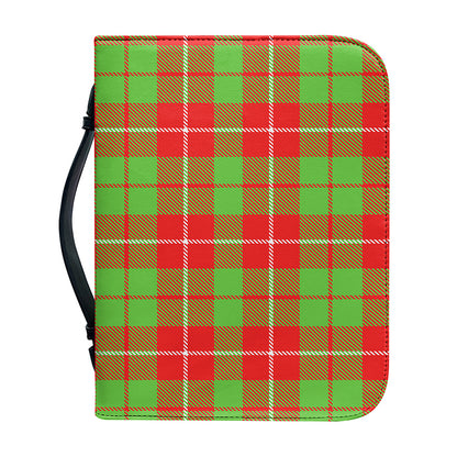 Xmas Plaid Pattern Print Leather Bible Cover