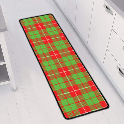 Xmas Plaid Pattern Print Long Kitchen Mat