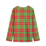 Xmas Plaid Pattern Print Long Sleeve Short Coat