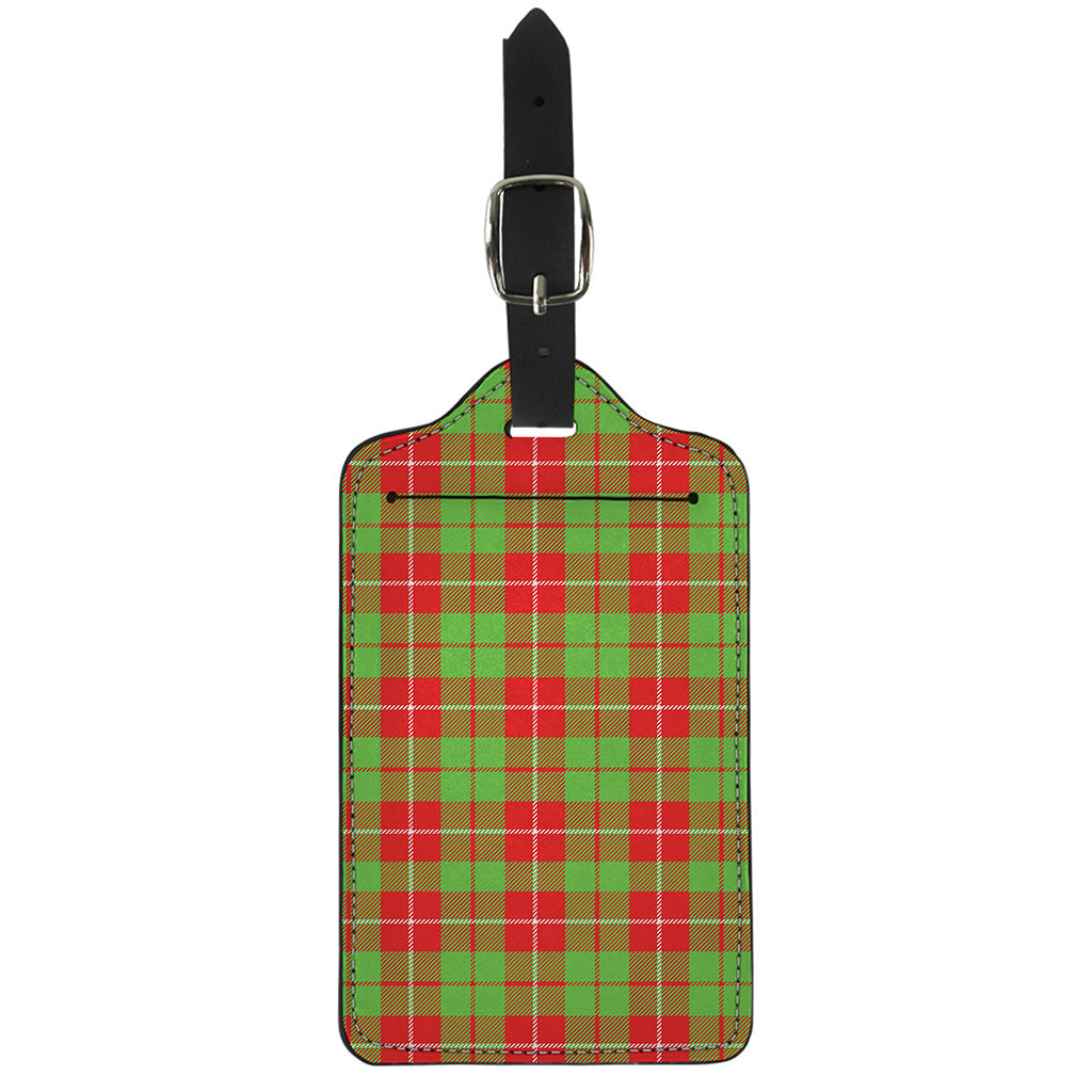 Xmas Plaid Pattern Print Luggage Tag