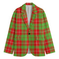Xmas Plaid Pattern Print Men's Blazer