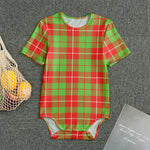 Xmas Plaid Pattern Print Men's Bodysuit