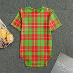 Xmas Plaid Pattern Print Men's Bodysuit
