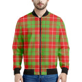 Xmas Plaid Pattern Print Men's Bomber Jacket