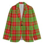 Xmas Plaid Pattern Print Men's Cotton Blazer