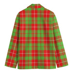 Xmas Plaid Pattern Print Men's Cotton Blazer