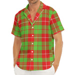 Xmas Plaid Pattern Print Men's Deep V-Neck Shirt