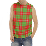 Xmas Plaid Pattern Print Men's Fitness Tank Top