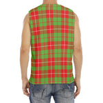 Xmas Plaid Pattern Print Men's Fitness Tank Top