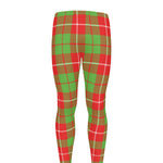 Xmas Plaid Pattern Print Men's leggings