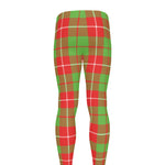 Xmas Plaid Pattern Print Men's leggings