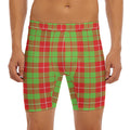 Xmas Plaid Pattern Print Men's Long Boxer Briefs