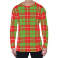 Xmas Plaid Pattern Print Men's Long Sleeve T-Shirt