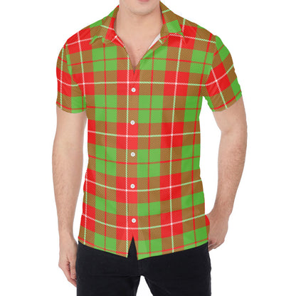 Xmas Plaid Pattern Print Men's Shirt