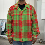 Xmas Plaid Pattern Print Men's Shirt Jacket