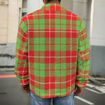 Xmas Plaid Pattern Print Men's Shirt Jacket