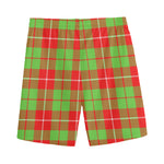 Xmas Plaid Pattern Print Men's Sports Shorts