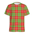 Xmas Plaid Pattern Print Men's Athletic T-Shirt