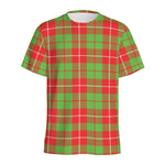 Xmas Plaid Pattern Print Men's Sports T-Shirt