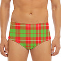 Xmas Plaid Pattern Print Men's Triangle Swim Briefs