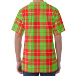 Xmas Plaid Pattern Print Men's Velvet T-Shirt