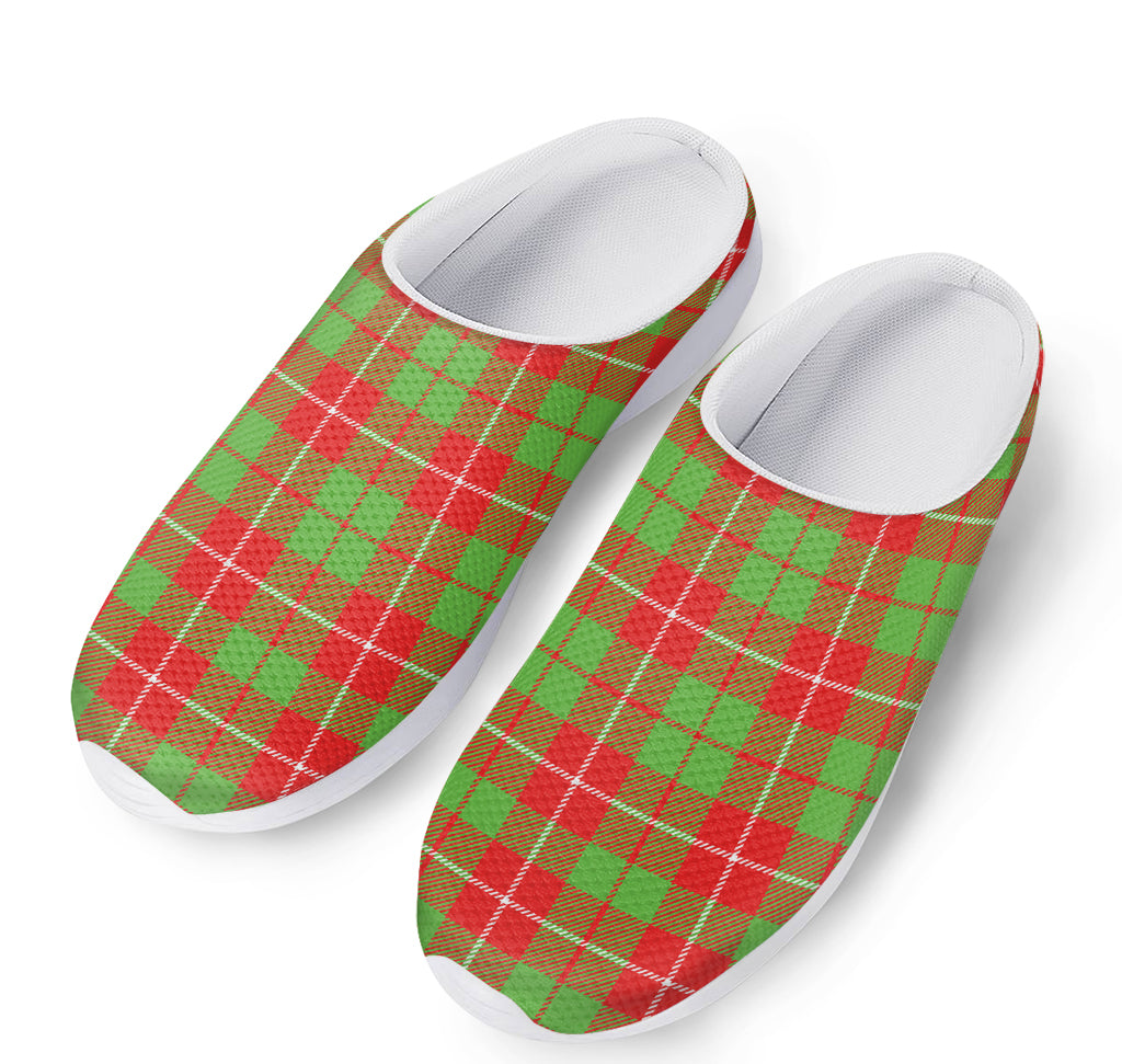 Xmas Plaid Pattern Print Mesh Casual Shoes