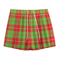 Xmas Plaid Pattern Print Mesh Shorts
