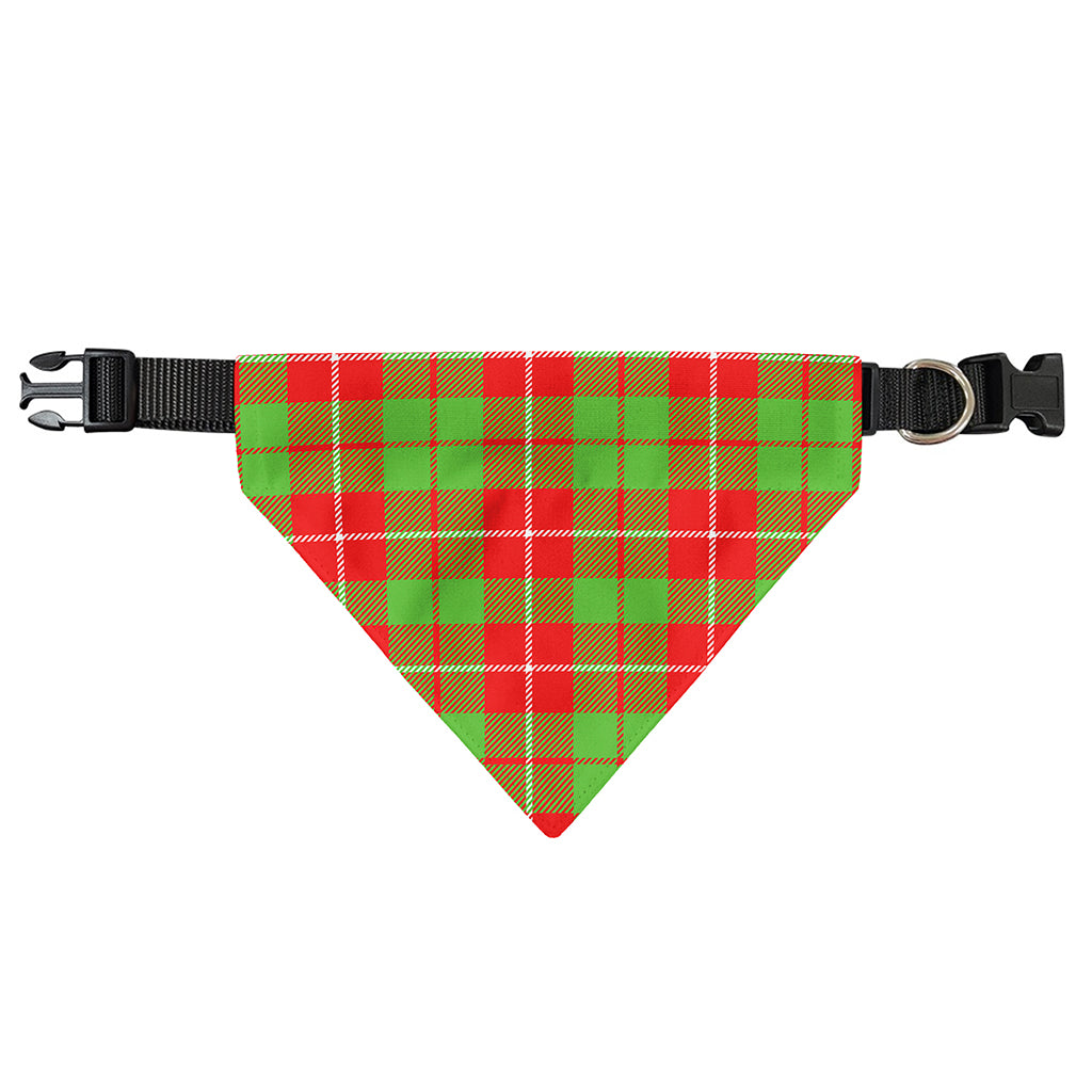 Xmas Plaid Pattern Print Over The Collar Dog Bandana